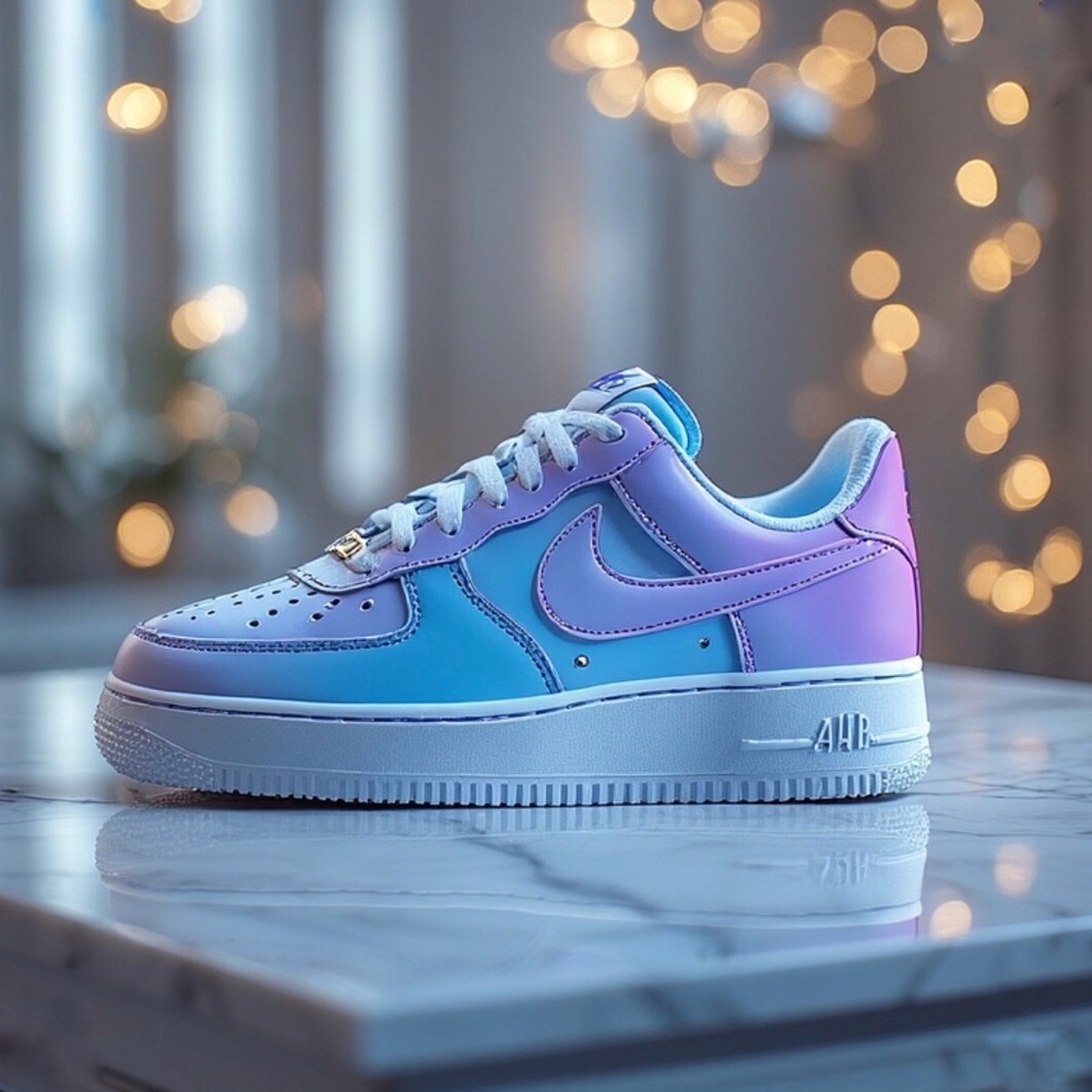 Purple Blue Fade Nike Air Force1 | Custom Gradient AF1 | Hand Painted Ombre Shoe